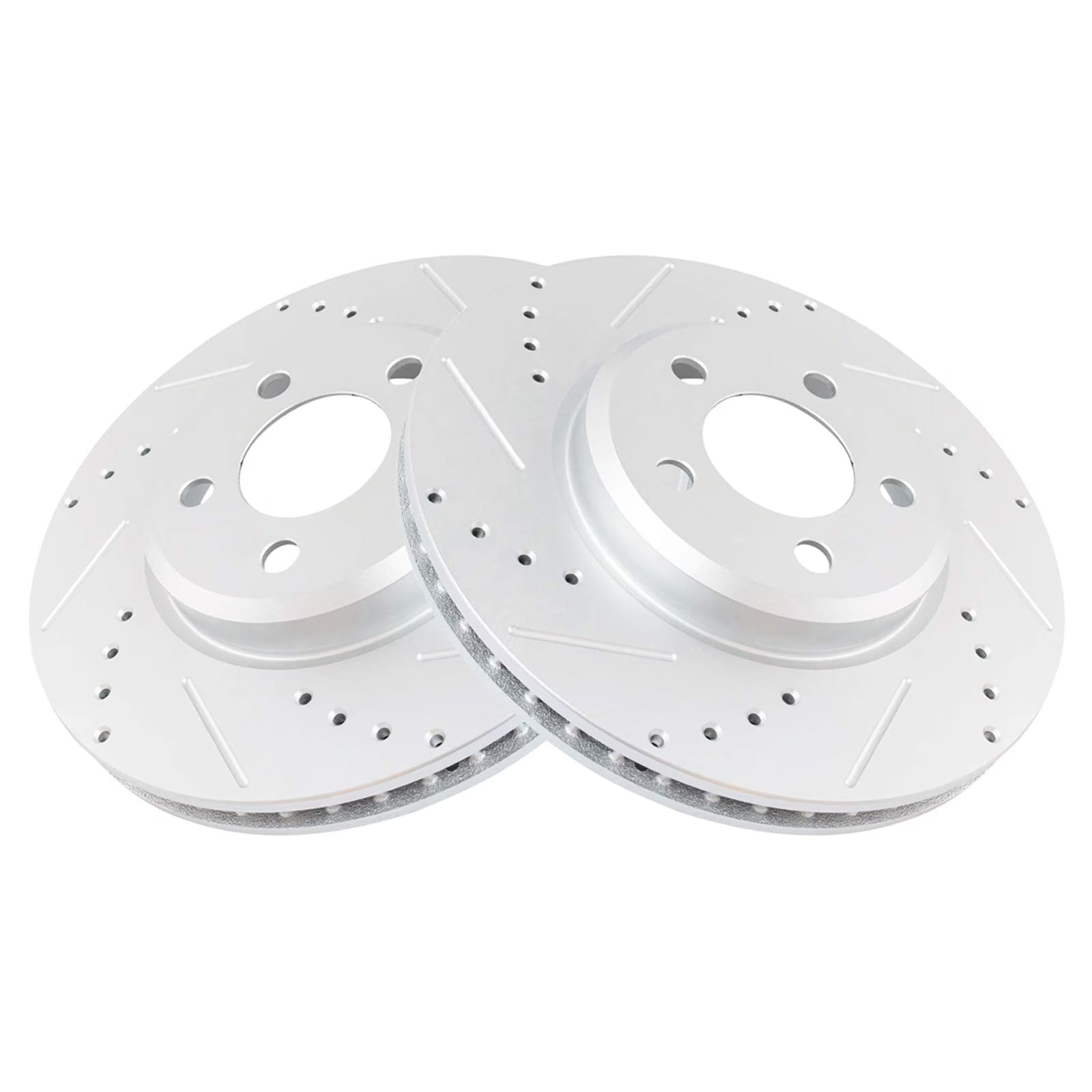 TRQ Front Performance Brake Rotors Set Premium G-Coated Cross Drilled & Slotted Fits Select 2005-2021 Chrysler 300 2009-2022 Dodge Challenger 2006-2022 Charger 2005-2008 Magnum