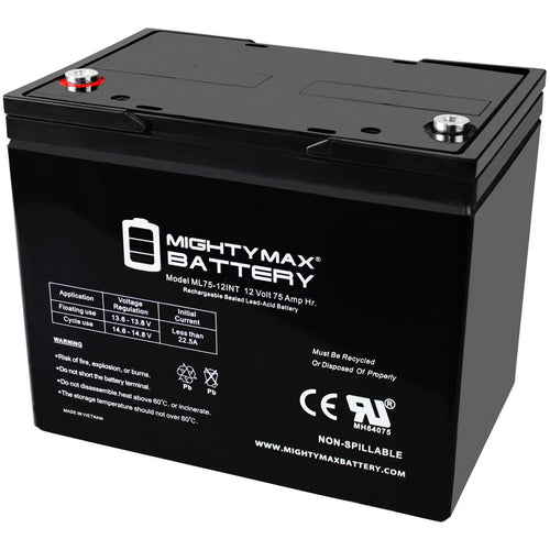 12V 75AH Internal Thread Battery for Scooter Wheelchair Mobility