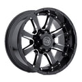 Black Rhino Sierra 17X9 5X127 -12Et 125.1Cb Gloss Black W/ Milled Spokes Wheel