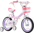 Royalbaby Jenny Girl-s Kid-s 14 In. Children-s Beginner with Bicycle Training Wheels Basket . EL Pink