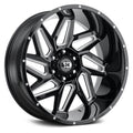 24x12 Vision Off-Road 361 Spyder Gloss Blk Milled Wheel 8x6.5 (-51mm)