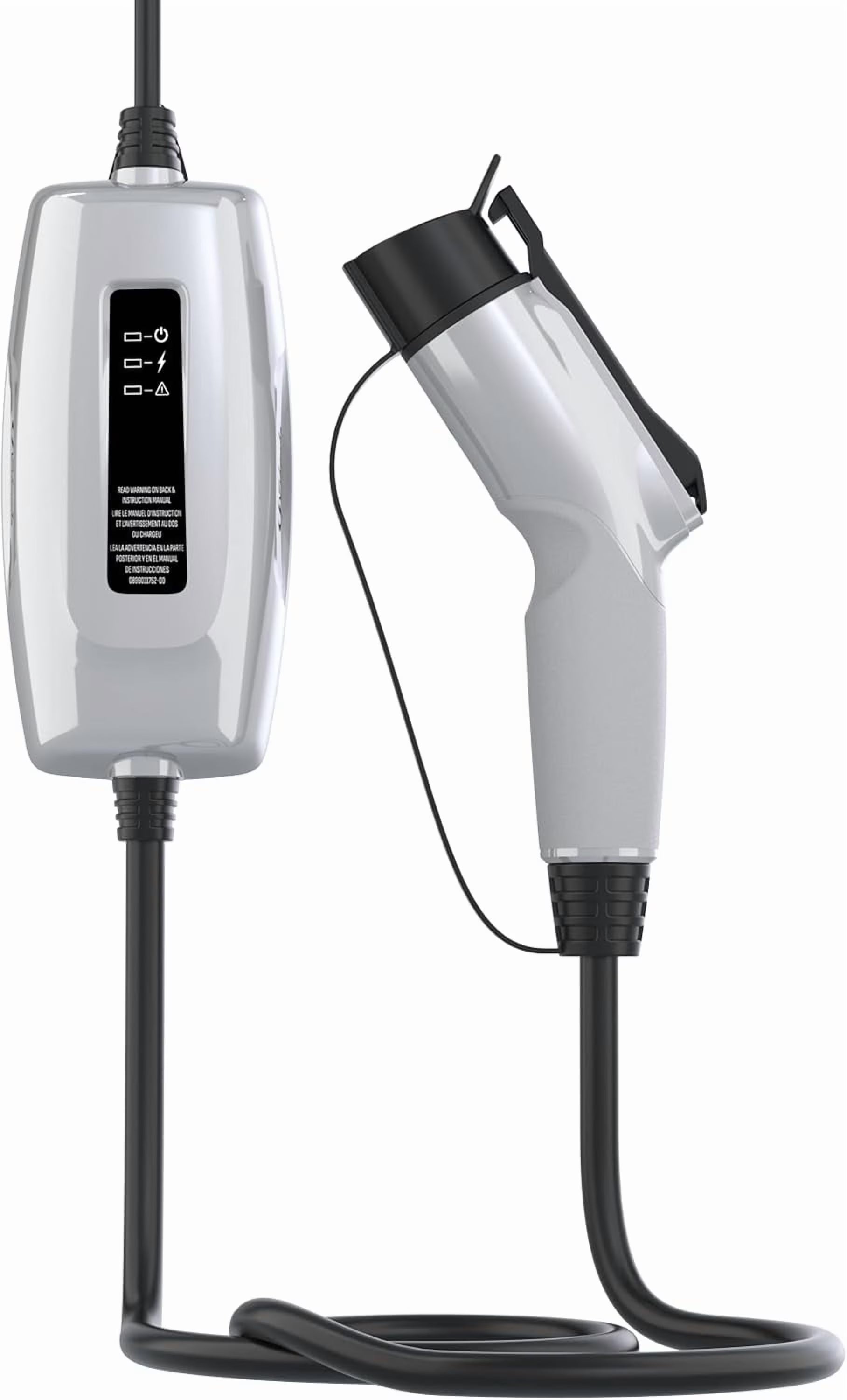 Schumacher Electric Level 1 Portable EV Charger with J1772 Connector, SEV1670, NEMA 5-15P Plug, 20-Foot charging cable, 12 Amps, 120 Volts, Gray, 1 Unit