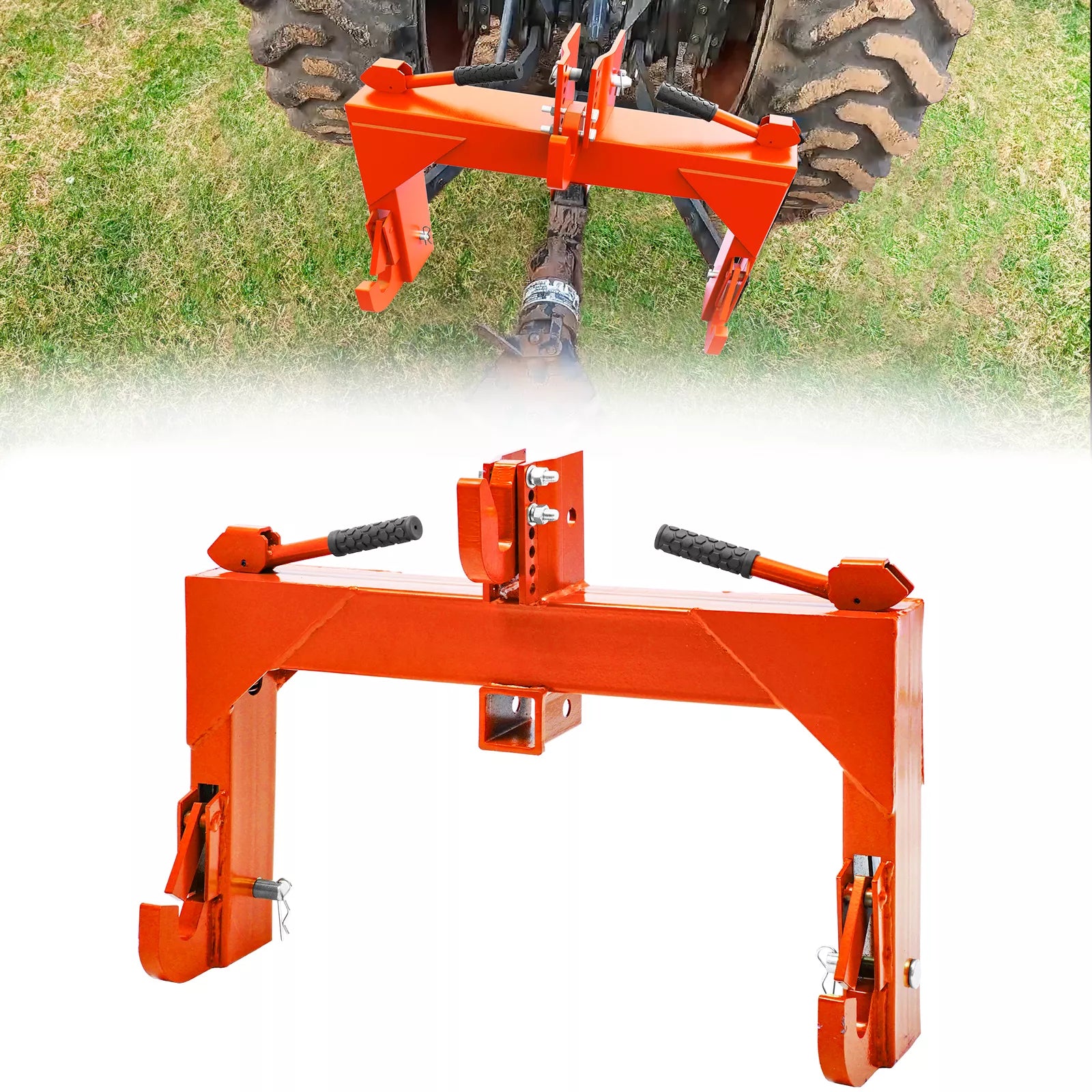 Dextrus 3 Pt Quick Hitch for Cat 1 & 2 Tractors Attachments With 2  Receiver Hitch 3000 lb