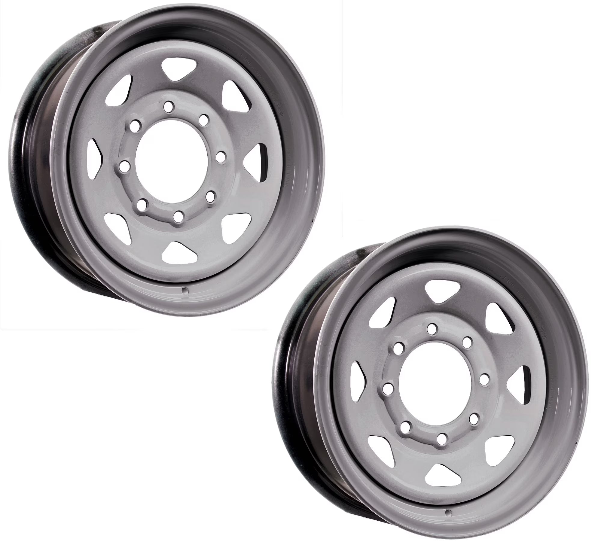 eCustomrim 2-Pack Trailer Wheel Silver Rims 16X6 16  Spoke Style 8 Lug On 6.5 in.