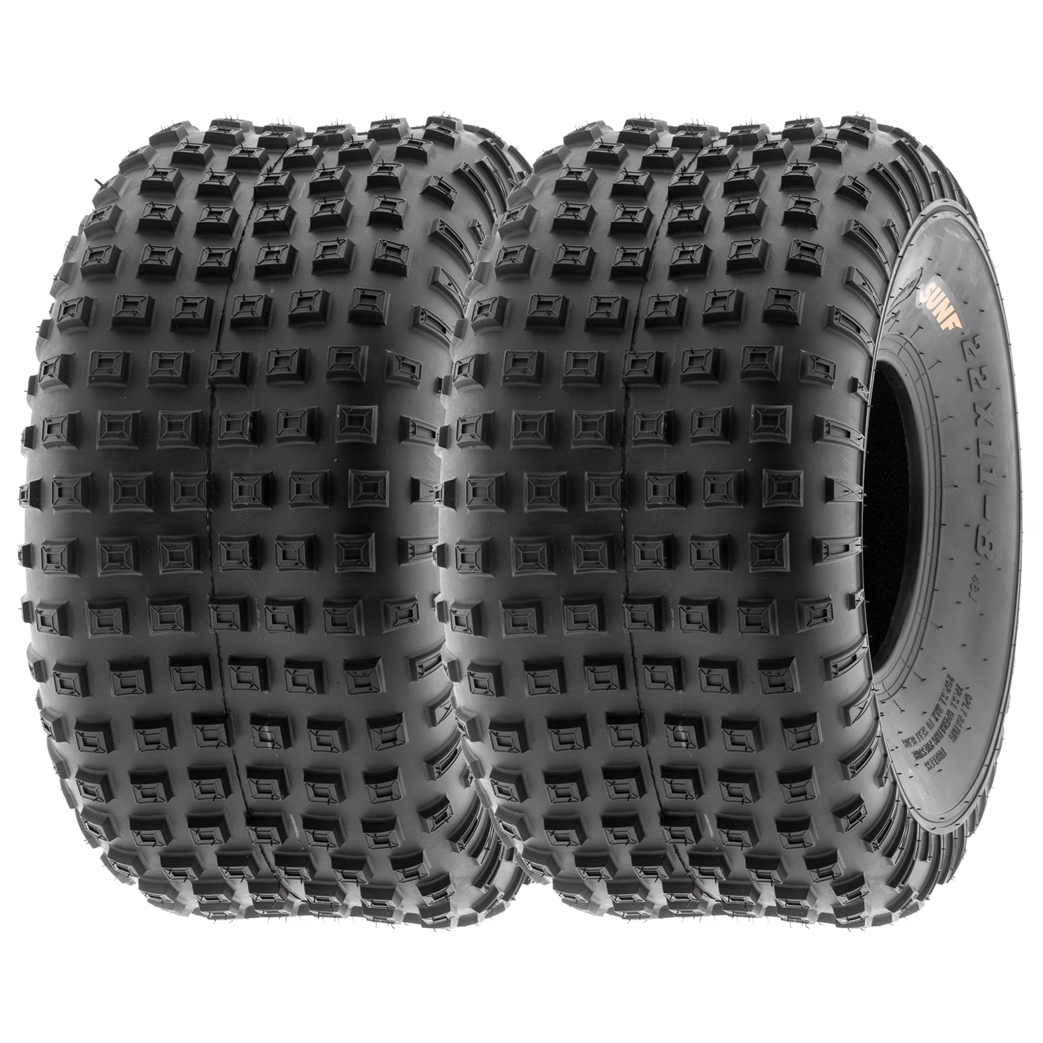 SunF Loose Terrain Lawn Mower ATV UTV Quad Tires 25x12-9 25x12x9 6 PR A011 (Pair of 2)