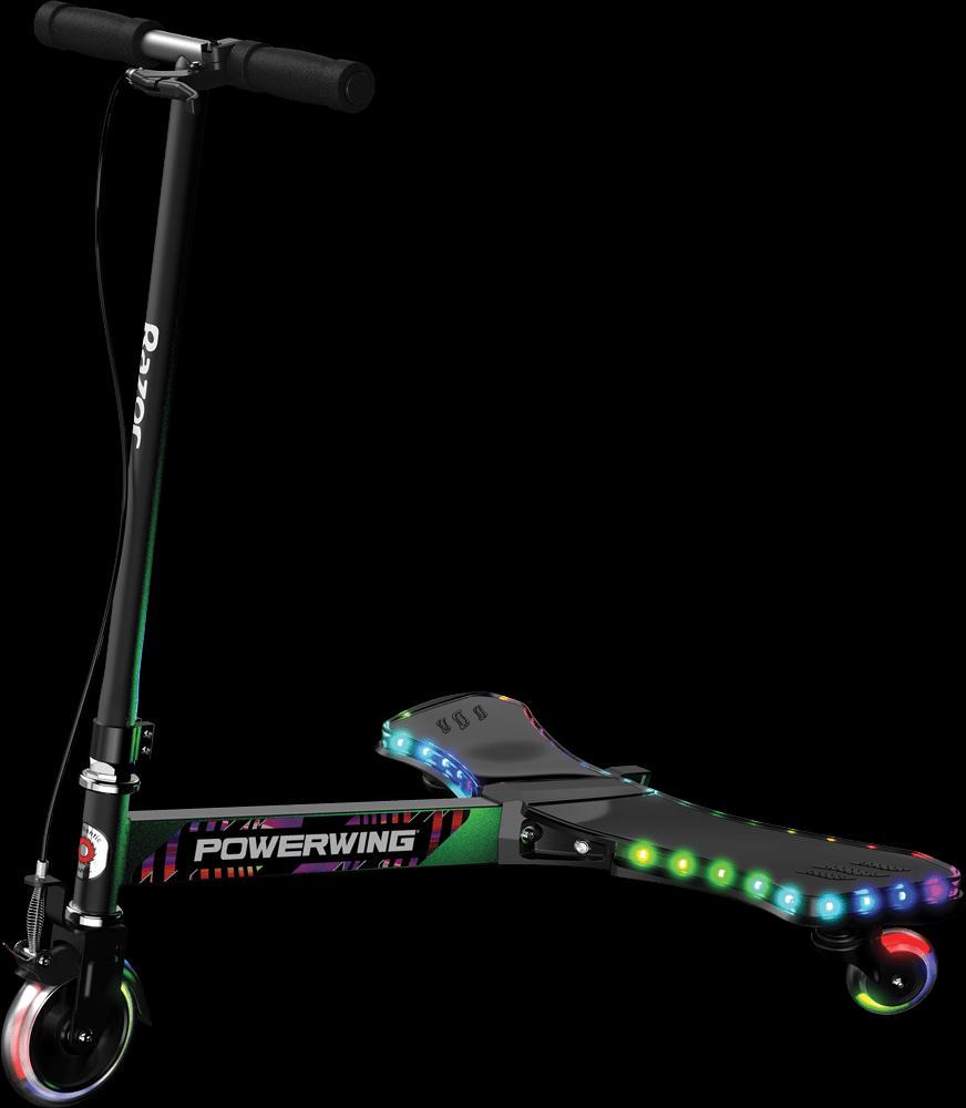 Razor PowerWing Lightshow Caster Scooter ¨C Multi-color LED Lights. Drift and Spin. for Child Ages 6+