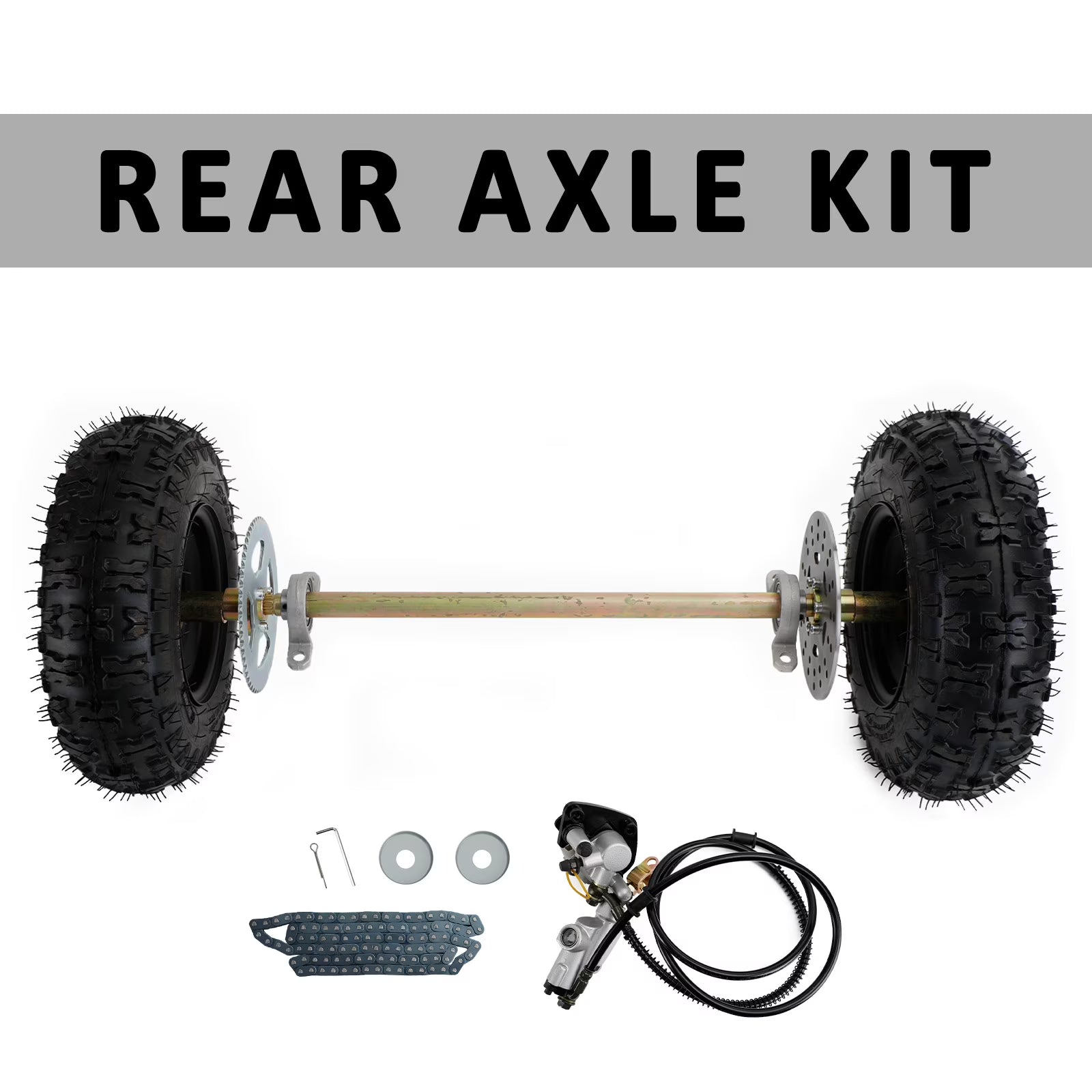 Motor Genic 29  Rear Axle Assembly Complete Wheel Hub Kit for Go Kart Quad Trike Drift Bikes