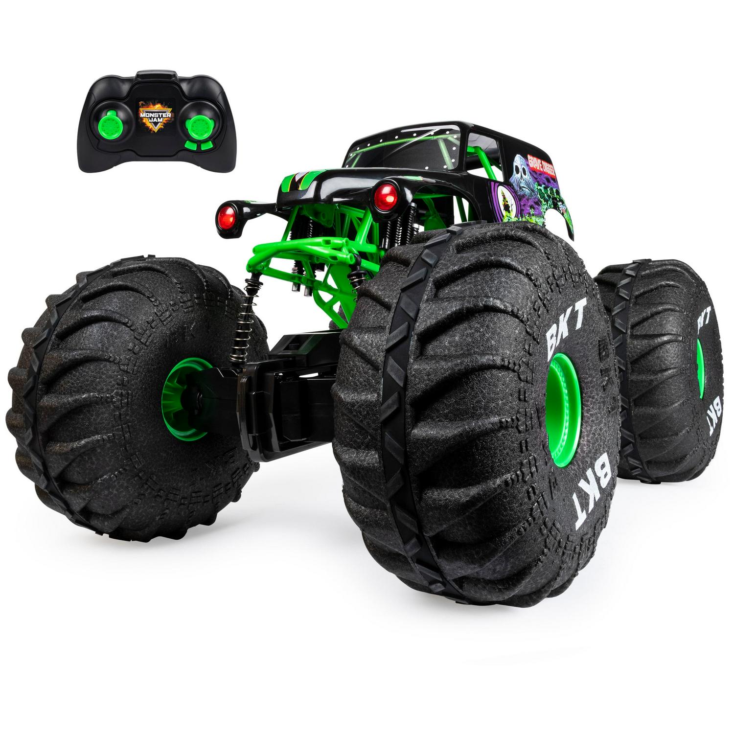 Monster Jam. Official Mega Grave Digger All-Terrain Remote Control Monster Truck with Lights. 1:6 Scale. Kids Toys for Boys and Girls Ages 4-6+