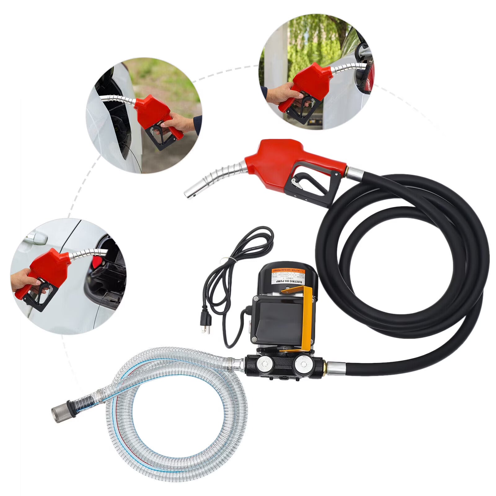 110V 550W Electric Fuel Transfer Pump Self-Priming Diesel Kerosene Oil Dispenser 60L/Min with Hose