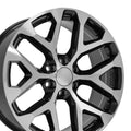 22x9 OE Wheels CV98B Black Machined Wheel 6x5.5 (24mm)