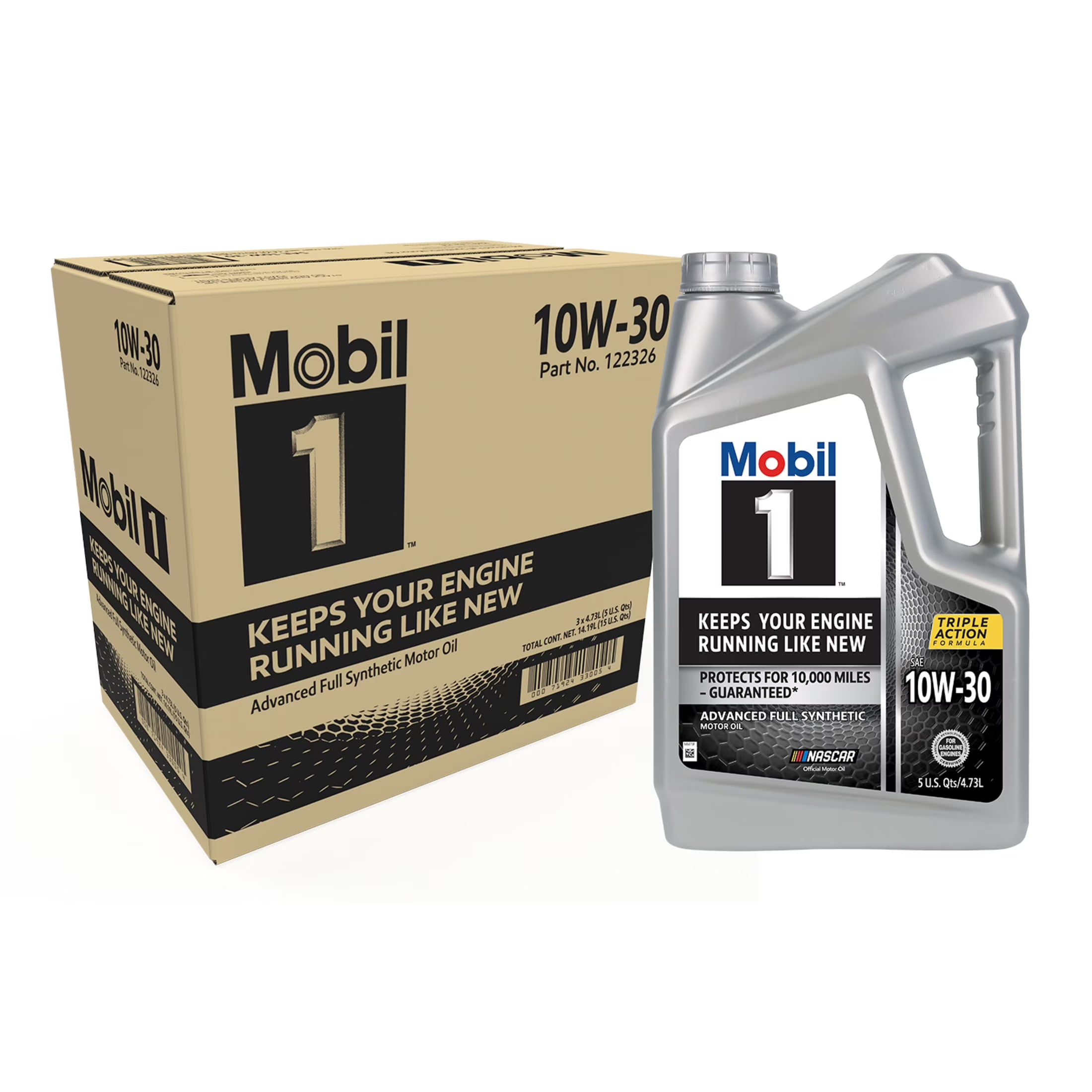 Mobil 1 Advanced Full Synthetic Motor Oil 10W-30, 5 Quart (Pack of 3)