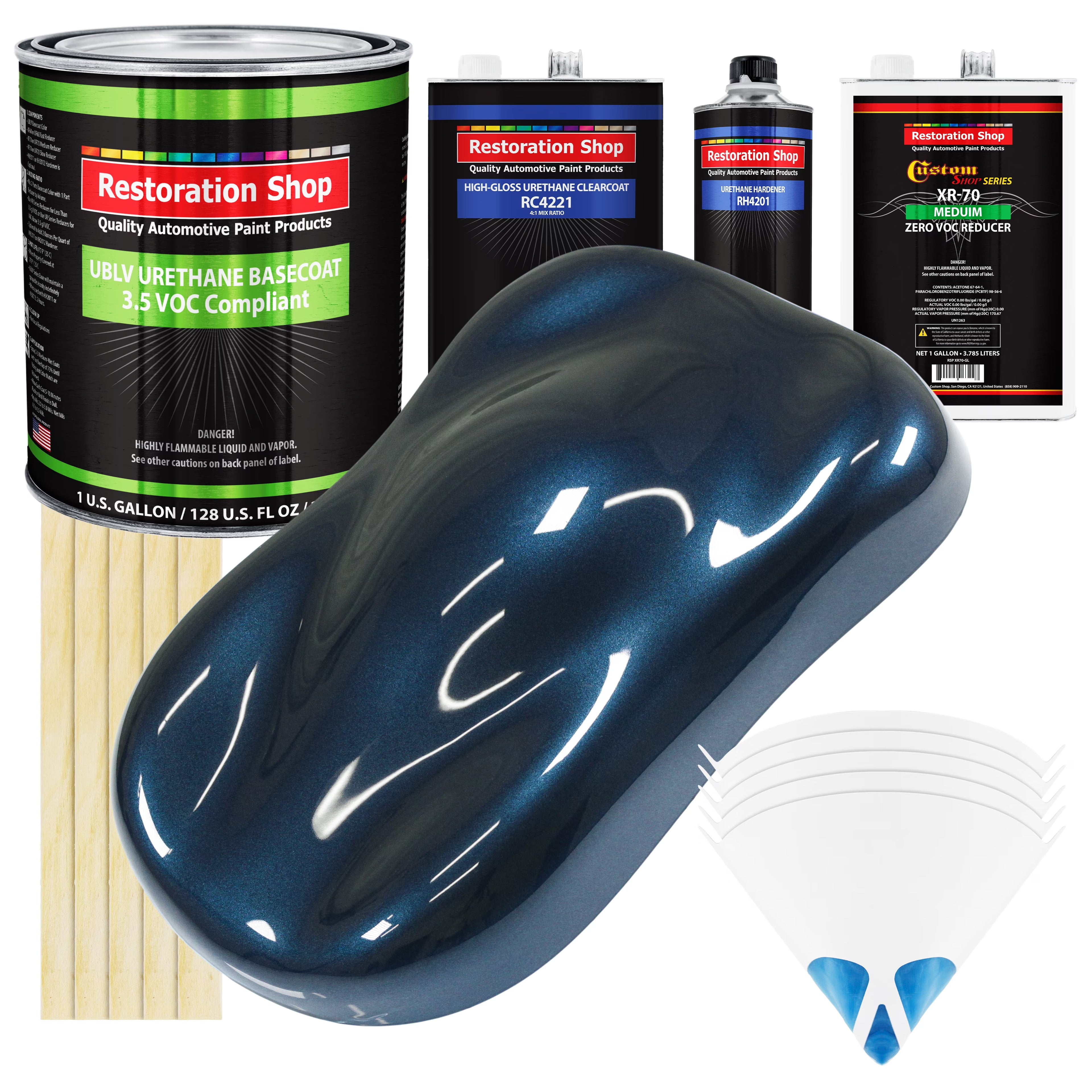 Moonlight Drive Blue Metallic Gallon Kit Low VOC URETHANE BASECOAT Car Paint Kit