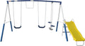 XDP Recreation Play All Day Metal Swing Set with Fun Glider. Bench Swing Seats. Trapeze. Wave Slide