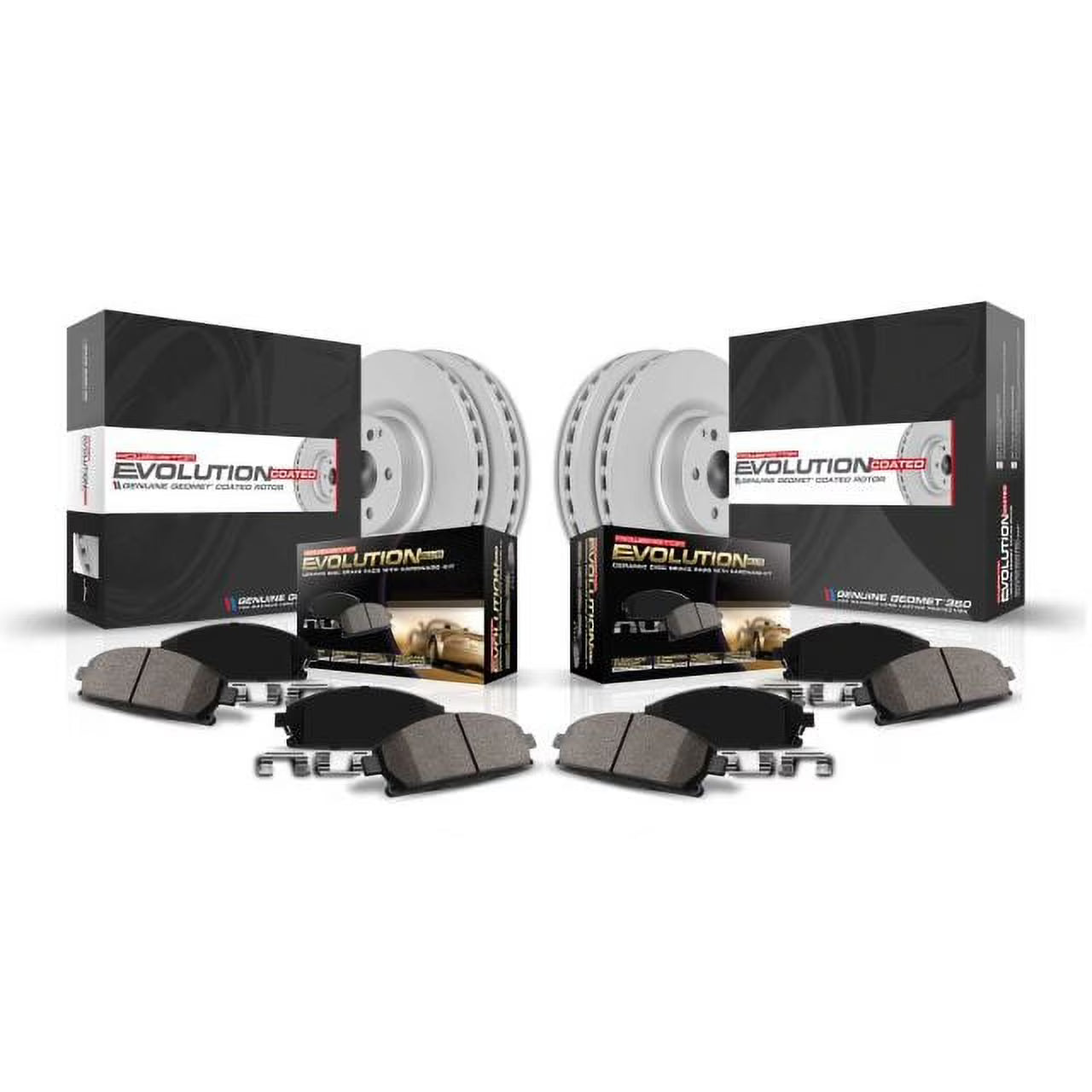 PowerStop Front and Rear Geomet Coated Brake Rotor and Pad Kit Fits: HONDA Select Models CRK7574