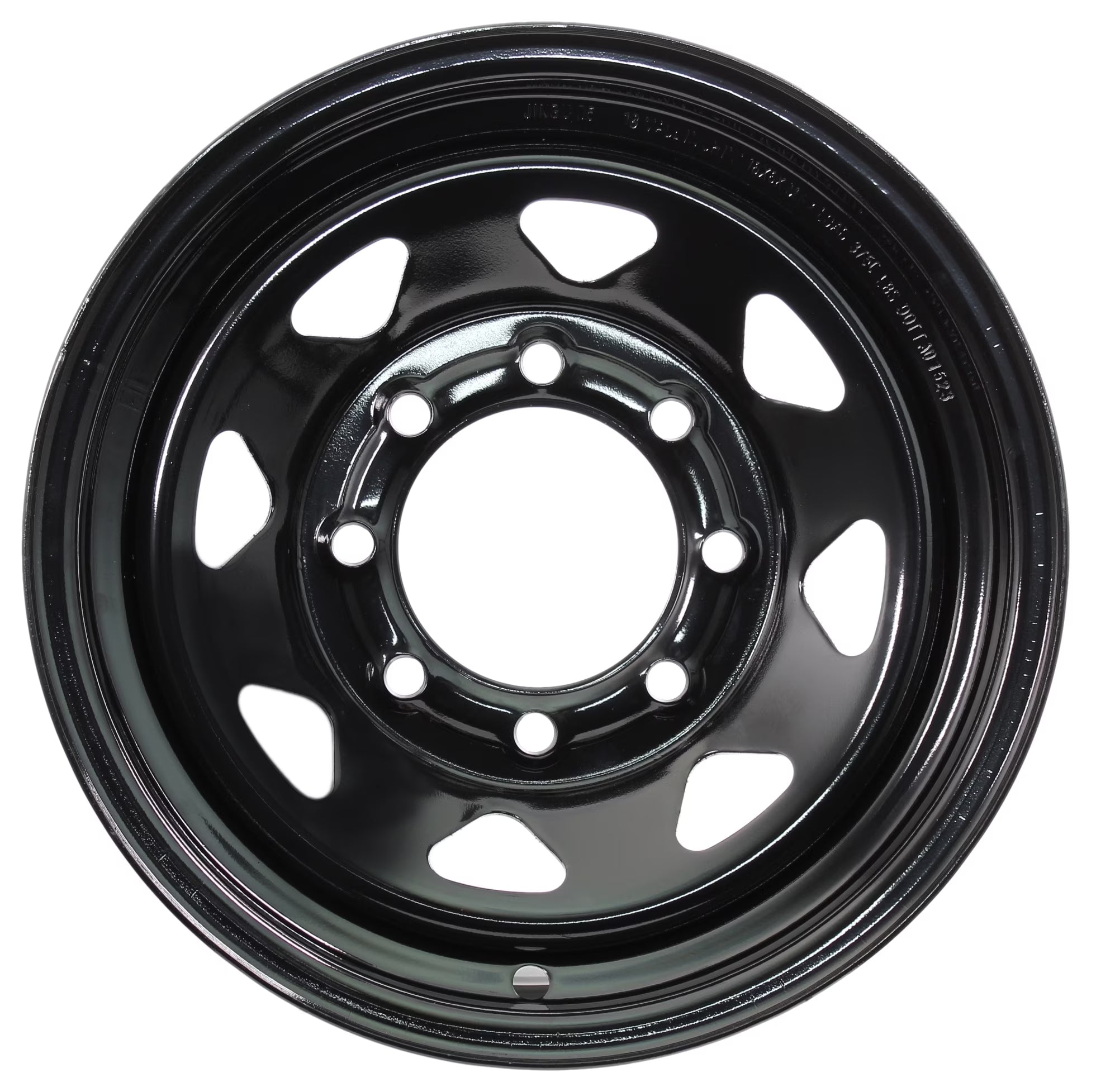 eCustomrim Trailer Wheel 16X6 16  8 Lug Black Steel Rim Wheel