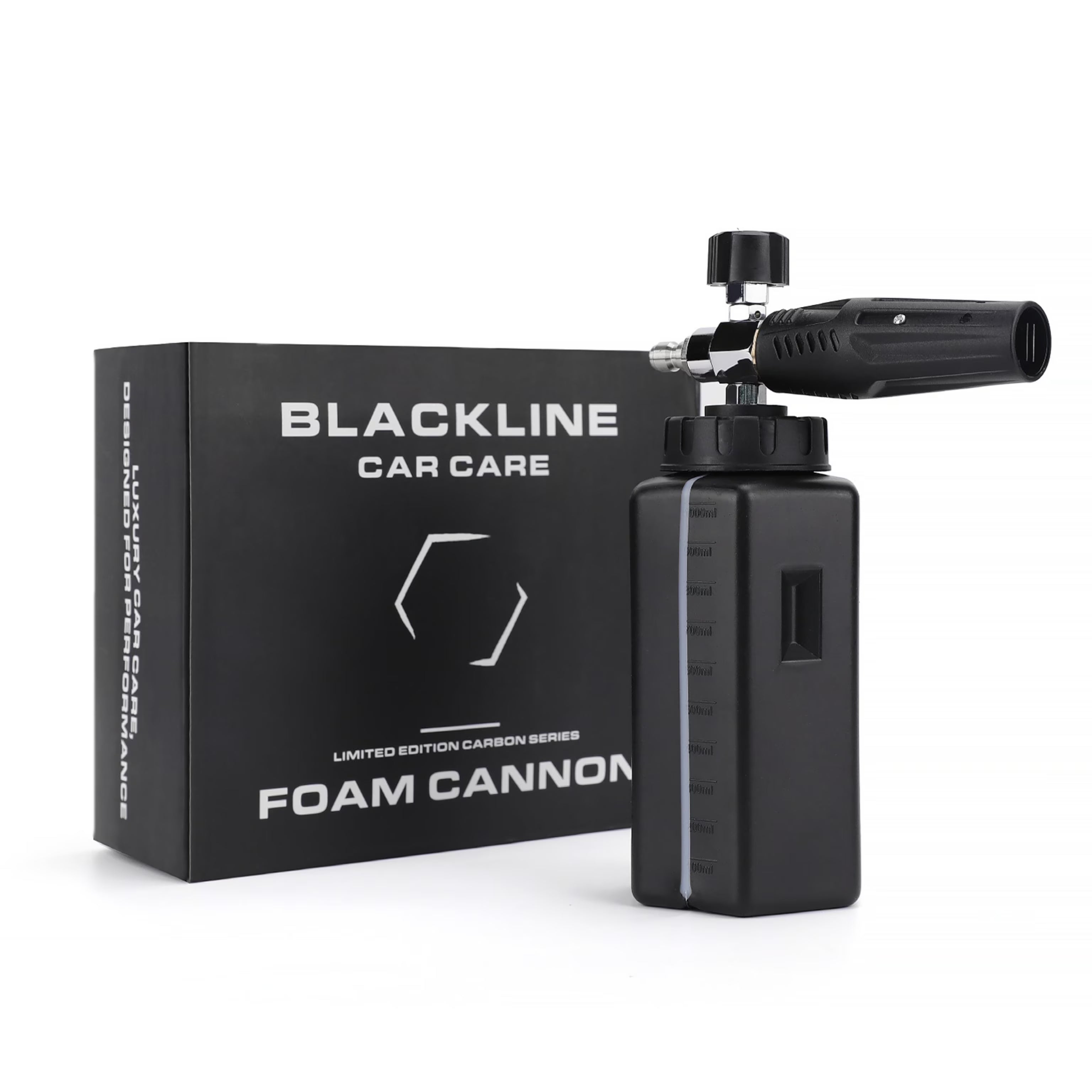 Blackline Foam Cannon for Pressure Washers (Wide Mouth), Durable Foam Sprayer for Safe Car & Truck Washing, Easy to Use & Adjust, Creates Thick Foam, 1L Bottle & Snow Foam Lance w/ 1/4  Quick Connect