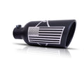 Patriot Flag Rolled Edge Angle Exhaust Tip, Black Ceramic