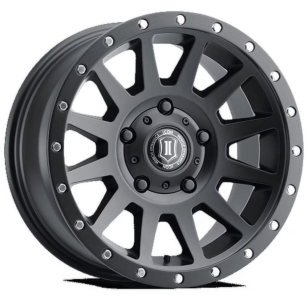 17x8.5 Icon Alloys Compression Satin Black Wheel 5x150 (25mm) Fits select: 2007-2021 TOYOTA TUNDRA, 2013-2021 LEXUS LX