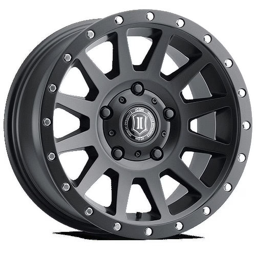 17x8.5 Icon Alloys Compression Satin Black Wheel 5x150 (25mm) Fits select: 2007-2021 TOYOTA TUNDRA, 2013-2021 LEXUS LX