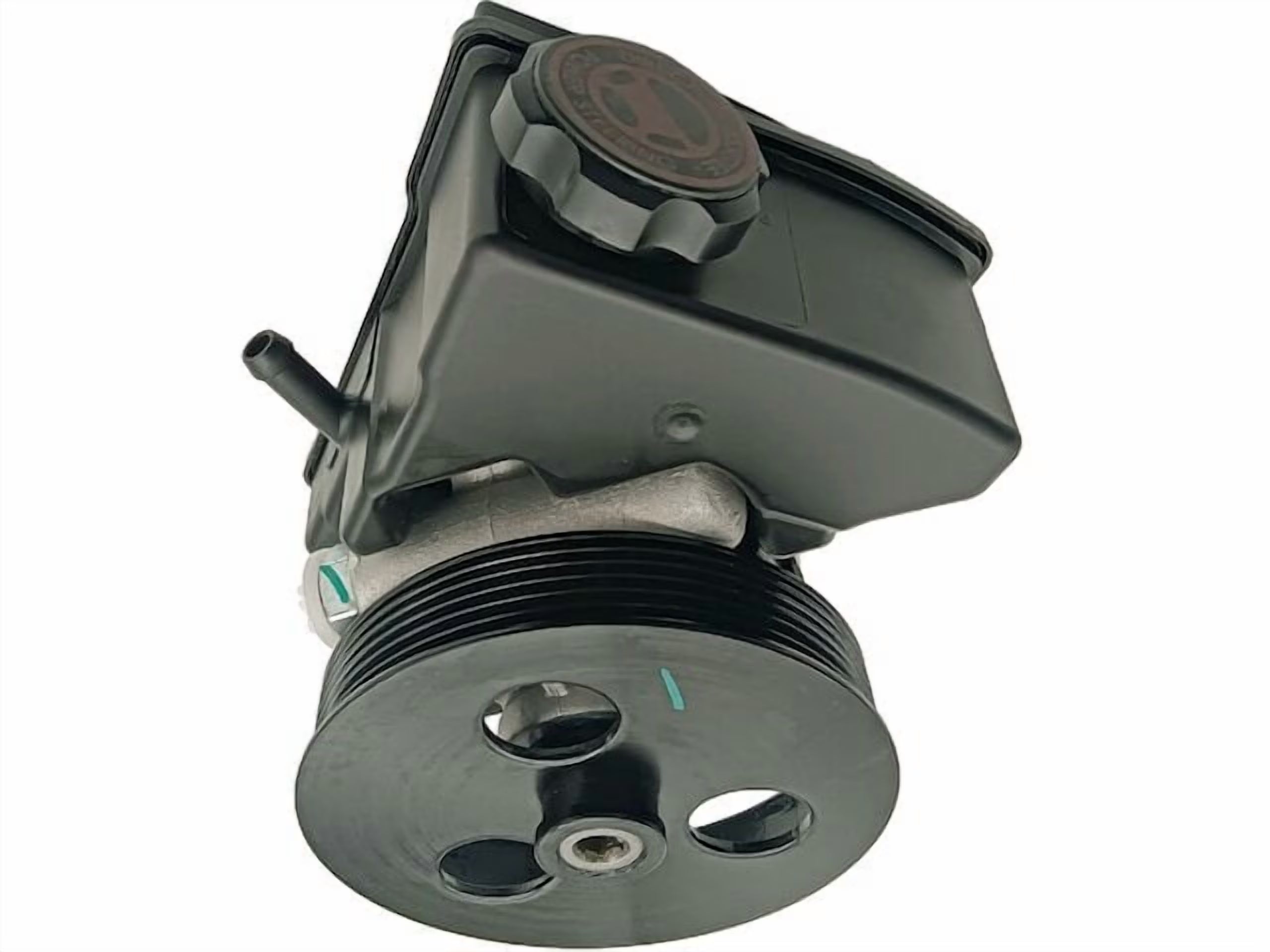 Power Steering Pump with Pulley and Reservoir with Cap - Compatible with 2000 - 2005 Chevy Impala 3.4L V6 2001 2002 2003 2004