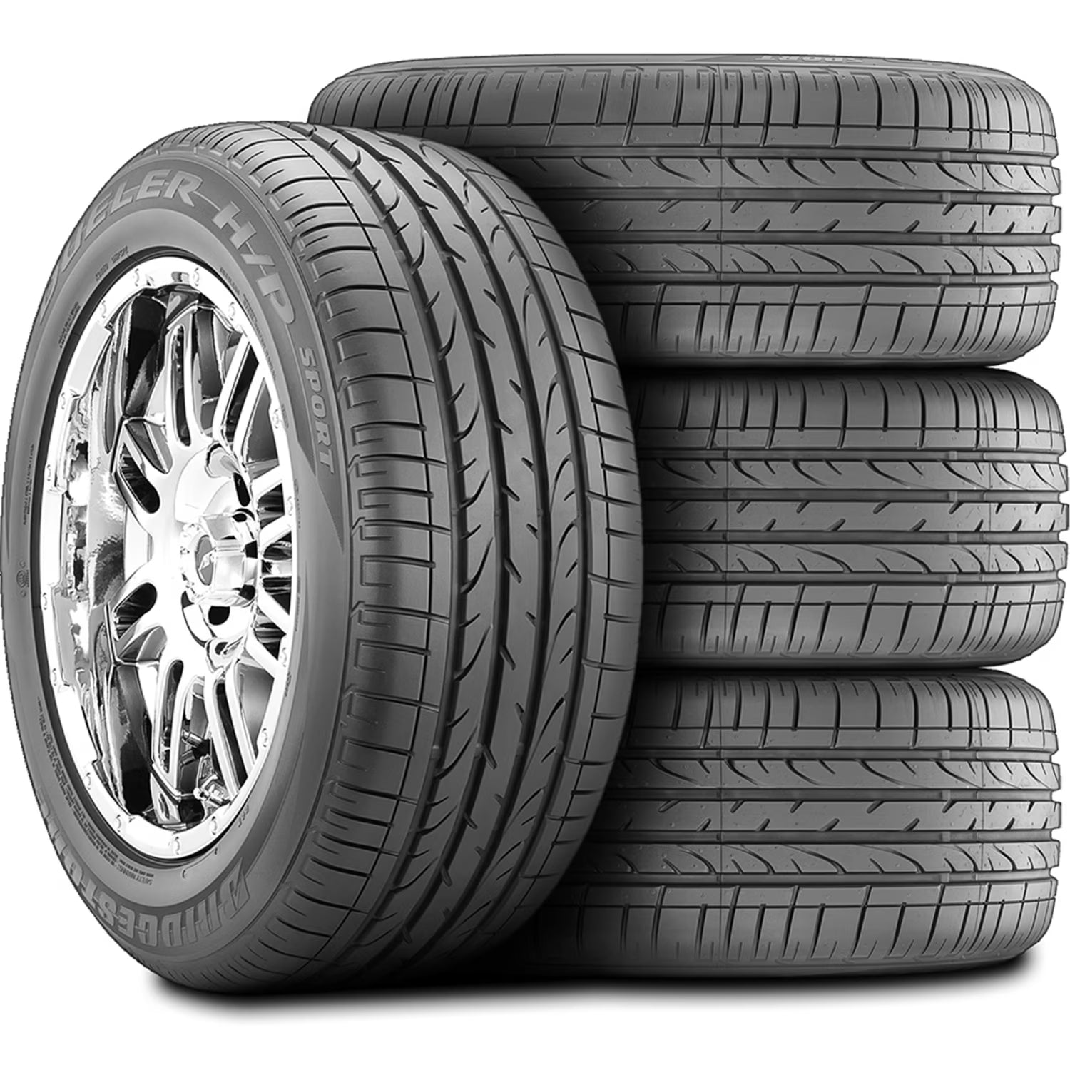 Set of 4 (FOUR) Bridgestone Dueler H/P Sport 225/55R18 98H Performance Tires Fits: 2019 Subaru Crosstrek Hybrid, 2018 Subaru Crosstrek Base