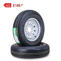 ROCKMAN Trailer Tire Wheel Assembly ST175/80R13 6-Ply C 91M 5 Lug on 4.5  PCD Silver Mod Rim ,SET 2