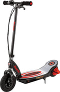 Razor Power Core E100 Electric Scooter with Aluminum Deck - Red. Ages 8+ and Up to 120 lb. 8¡å Pneumatic Front Tire. Up to 11 mph and Up to 60 Mins of Ride Time. 100W Hub Motor. Unisex