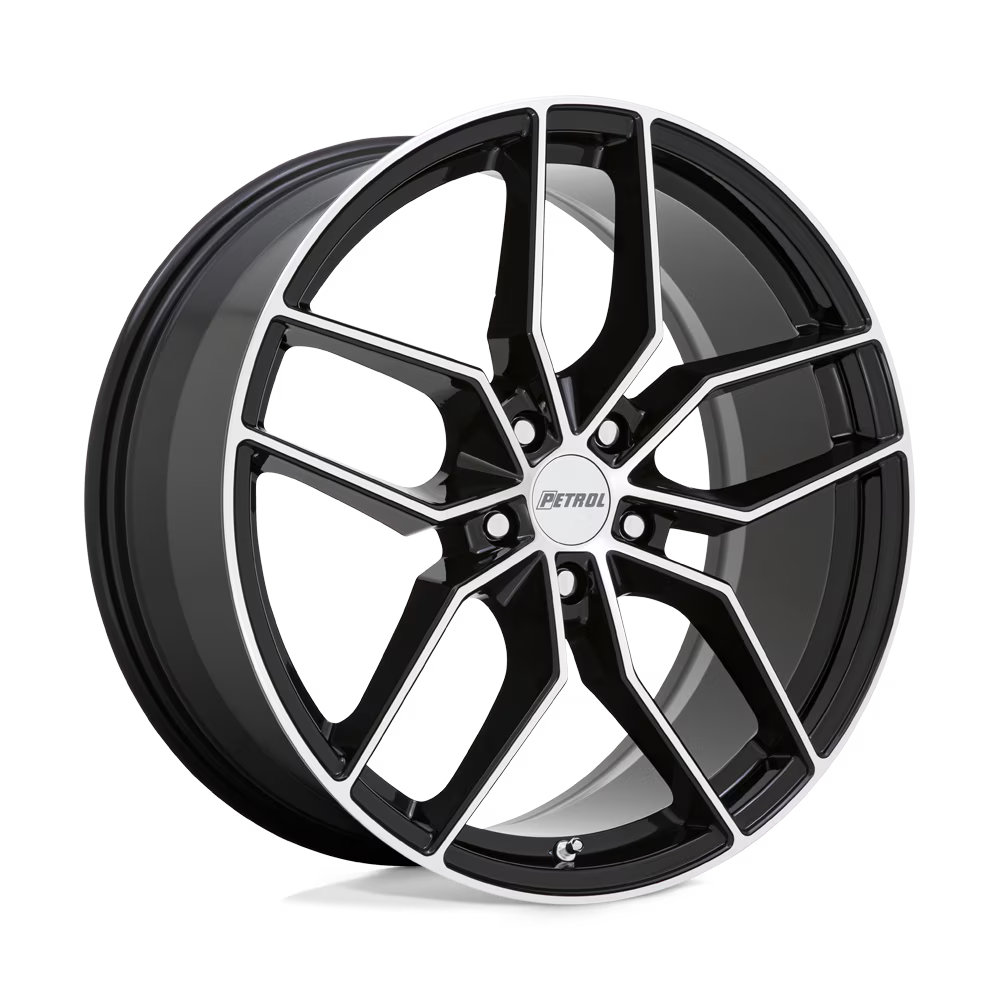 Petrol P5C 19X8 5X112 40Et 76.1Cb Gloss Black W/ Machined Face Wheel