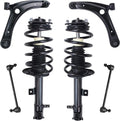 Detroit Axle - 6pc Front End Suspension Kit for 07-12 Dodge Caliber, 2 Struts & Coil Spring 2 Lower Control Arms w/Ball Joint 2 Sway Bars 2007 2008 2009 2010 2011 2012 Replacement