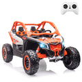 EastVita 2 Seats Ride on Ride on Car 200W Motors UTV,with Remote Control 23  Seats Width Electric Vehicle, EVA Wheels,Music,Head+Tail Light