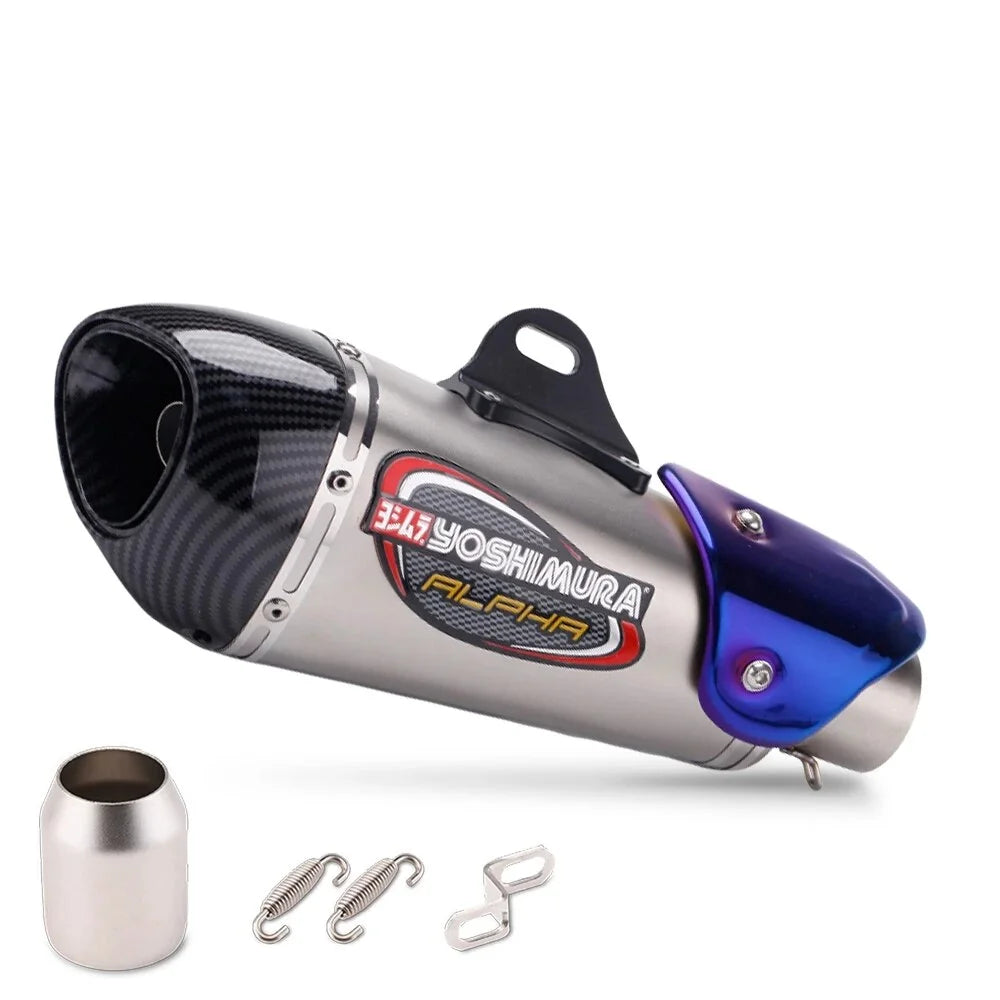 YOSHIMURA Alpha Carbon DB Killer Muffler Exhaust Pipe Link Tube for Yamaha, Stainless Steel