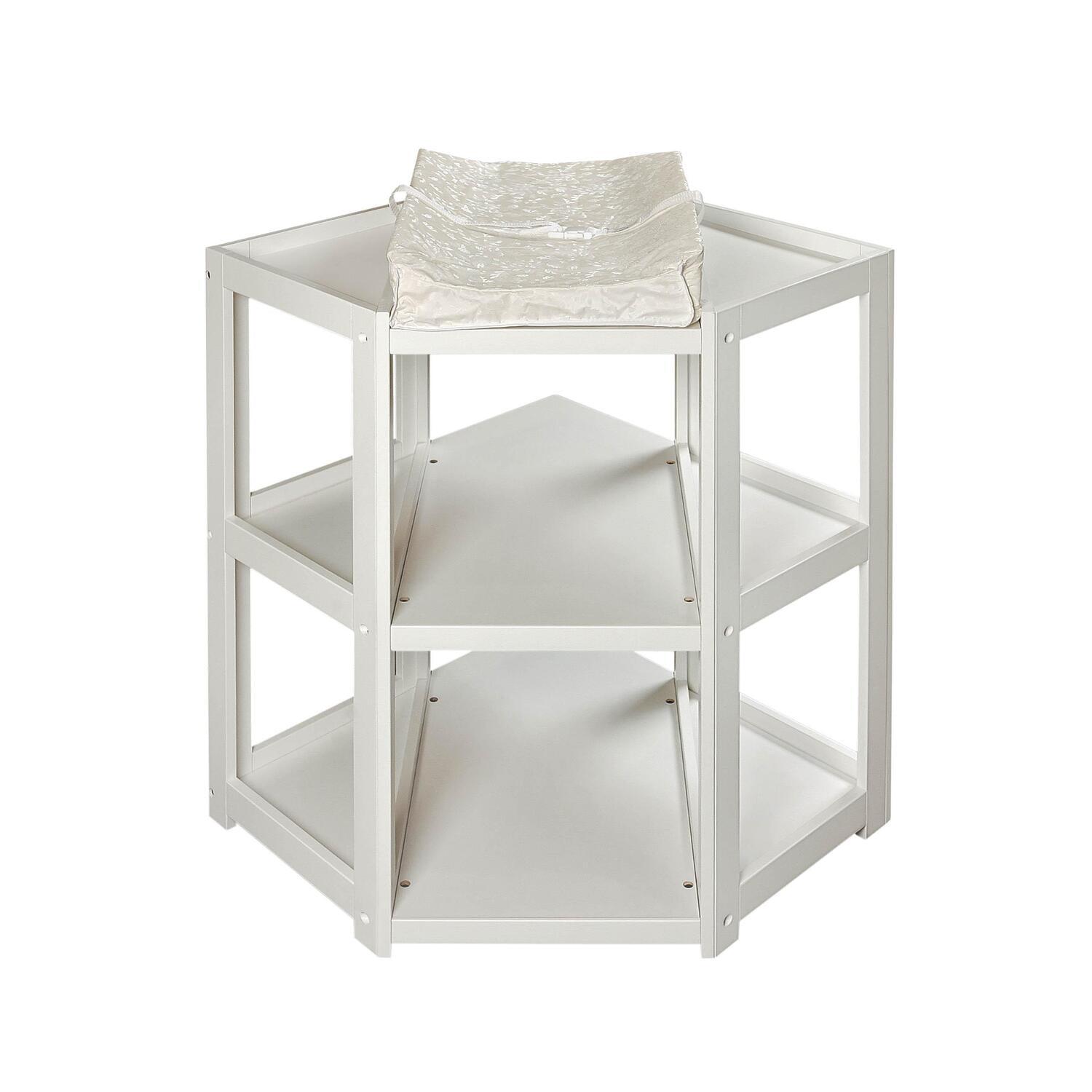 Badger Basket Diaper Corner Baby Changing Table - White