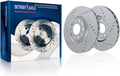 Detroit Axle - 321mm Front Drilled and Slotted Disc Brake Rotors for Chevrolet Equinox GMC Terrain Buick Envision LaCrosse Regal Sportback