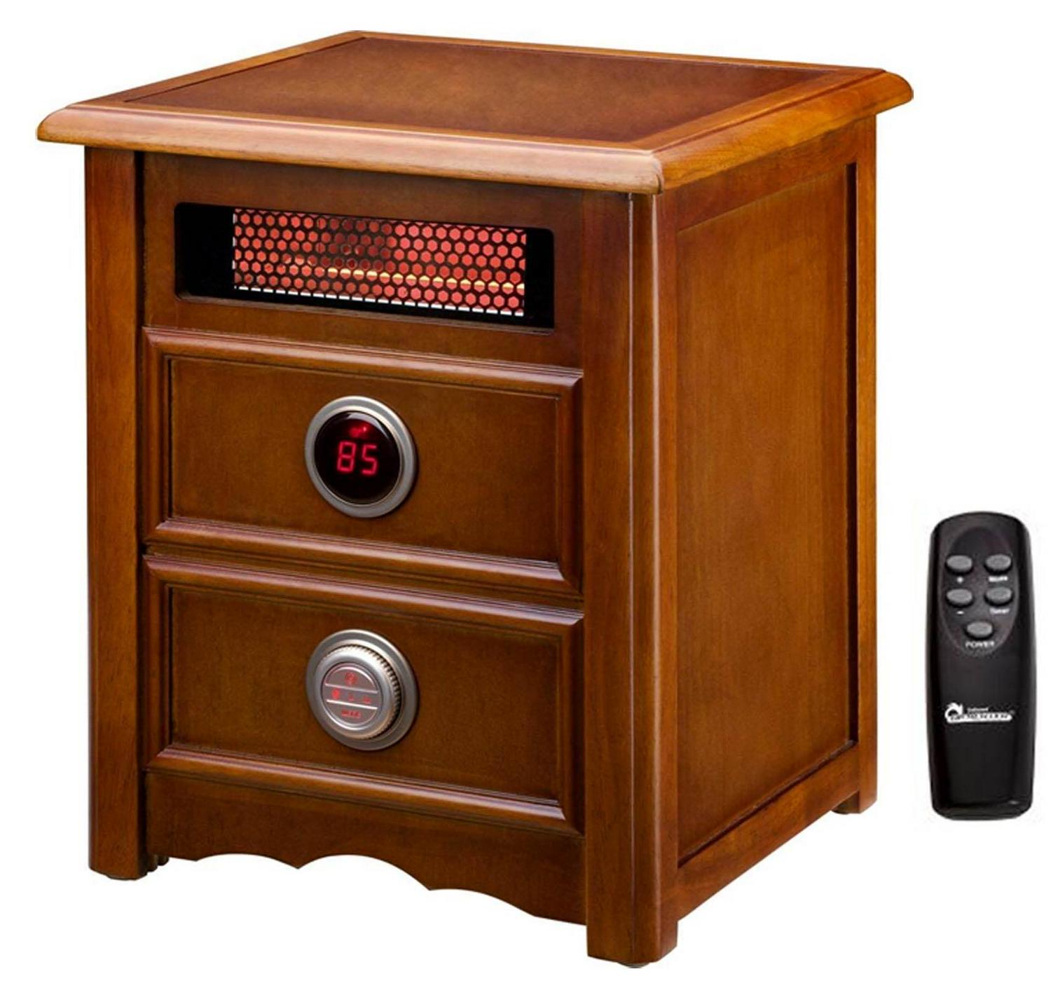 Dr. Heater 1500W Electric Cherry Nightstand Infrared Heater with Remote | DR-999