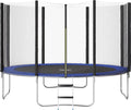 Vineego Trampoline 12FT Outdoor Recreational Jumping Bed with Safety Net & Ladder Backyard Trampolines.Blue