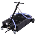 Ataucjin 25 Gallon Oil Drain Pan With Pump & 7 Ft Hose, Low Profile & T Folding Handle Rolling Oil Drain Cart 18n/min Pump Revolution Speed Oil Change Pan For Trucks Cars SUVs