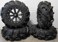 MSA Black Kore 14  UTV Wheels 28  Mega Mayhem Tires Honda Pioneer