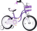 Royalbaby Little Swan Purple 18 Girl-s Bicycle with Training Wheels and Basket
