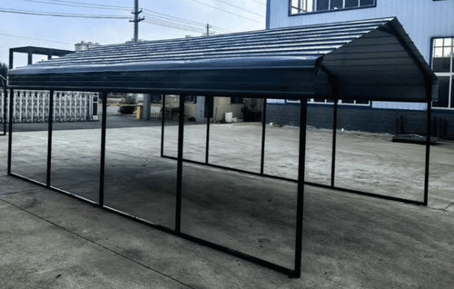 12 x 26 FT Metal Carport, Heavy Duty Carports Reinforced Frame and Steel Roof, All-Weather Shelter Canopy for Pickups, Boats, Cars, and Tractors