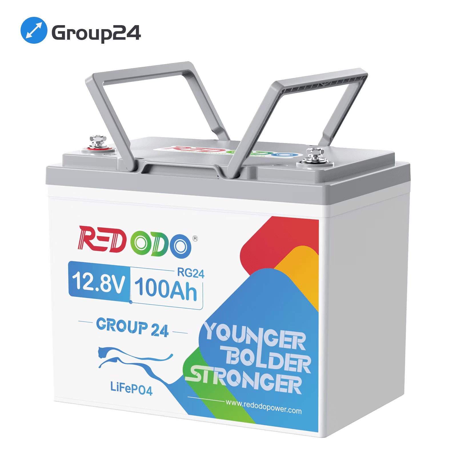 Redodo 12V 100Ah RV LiFePO4 Battery Group 24 100A BMS 15000 Cycles Lithium Battery for Travel Trailer Off Grid