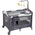 Baby Trend Nursery Center Playard with Toy Mobile. Tanzania Grey