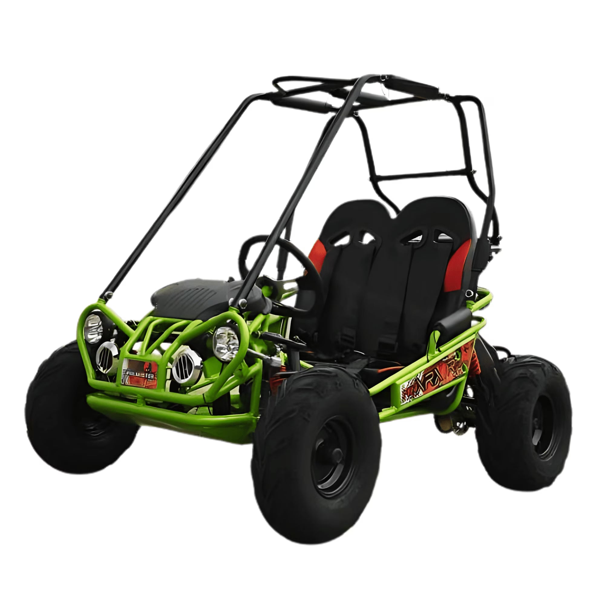 Trailmaster Ultra Mini XRX+ Go Kart Buggy, High Back Seats, Adjustable for Younger Riders, Throttle Limiter and Kill Remote. with Pre-Assembled Version Now! (Plus, Green)