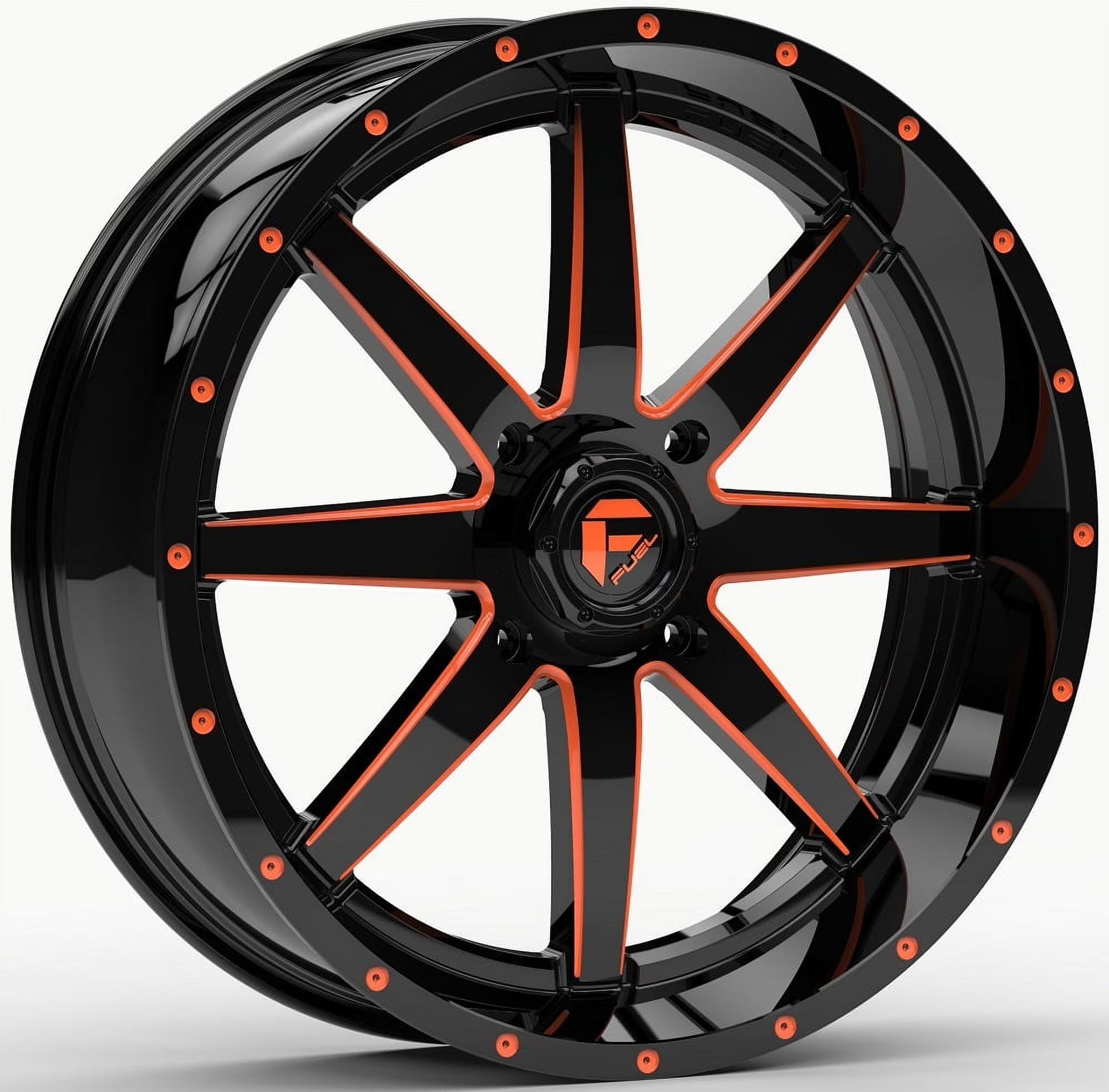 Fuel Maverick 18x7 ATV/UTV Wheel - Gloss Black/Orange (4/156) 4+3 [D6521870A544]