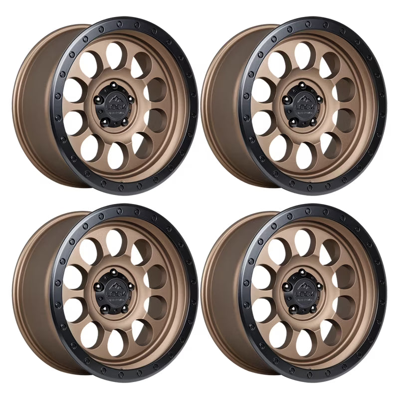4 x Lock Offroad 50Cal Matte Bronze Wheels 6x135 17x9 -12et Truck Suv Rims