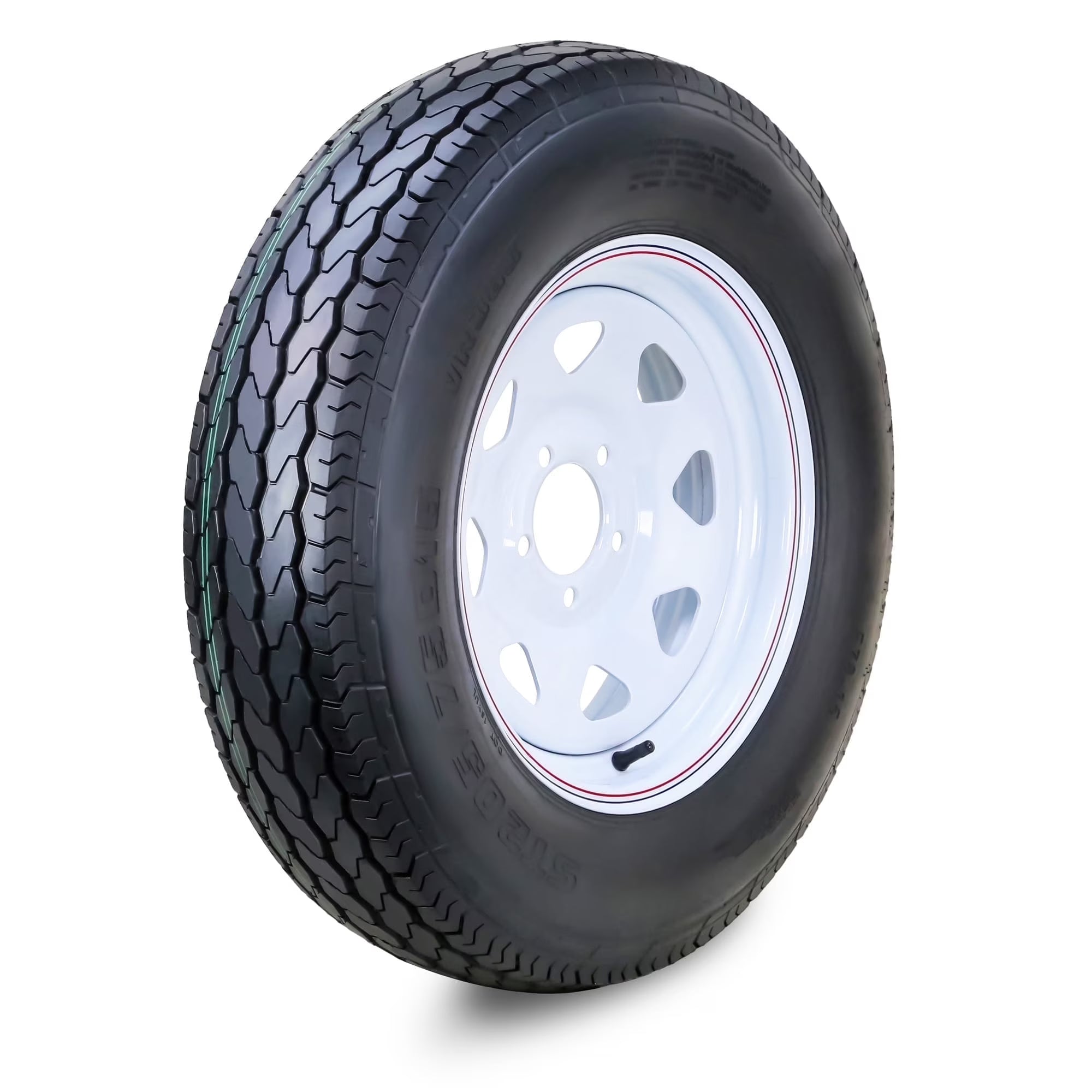 Free Country Wheel Assembly ST205/75D15 6-Ply C 101L 5 Lug on 5  PCD White Spoke Rim Trailer Tire