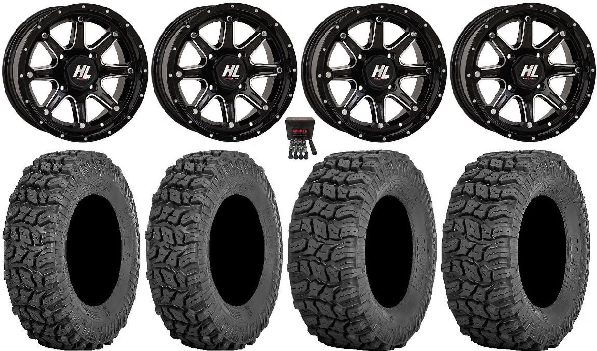 High Lifter HL4 12  Wheels Machined 25  Coyote Tires Sportsman RZR Ranger