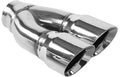 MagnaFlow Tip Stainless Double Wall Round Dual Outlet Polished 3in DIA 2.25in Inlet 9.75in Length