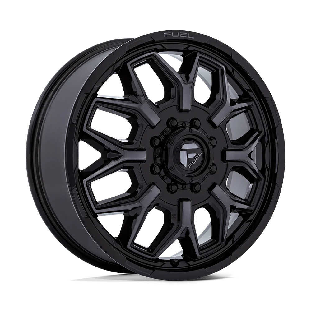 20x8.25 Fuel Off-Road D875 Flux Black Brushed DUALLY FRONT Wheel 8x6.5 (104mm)
