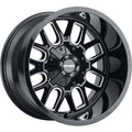20 x 9 in. 8107 Cogent 6 x 135 Bolt Pattern 0 mm Offset 106 mm Hub Black with Milled Spokes Wheel