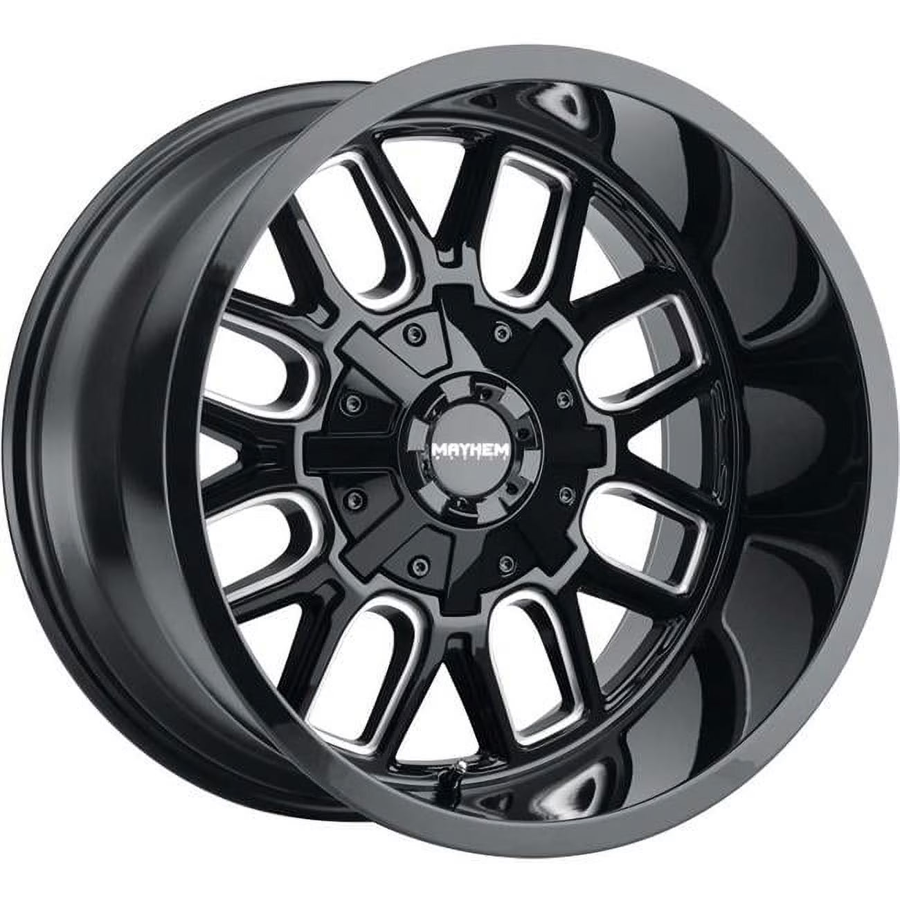 20 x 9 in. 8107 Cogent 6 x 135 Bolt Pattern 0 mm Offset 106 mm Hub Black with Milled Spokes Wheel